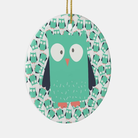 Blauwgroen Whimsical Ownership Keramisch Ornament (Rechts)