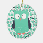 Blauwgroen Whimsical Ownership Keramisch Ornament (Links)