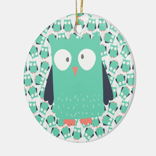 Blauwgroen Whimsical Ownership Keramisch Ornament (Links)
