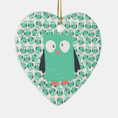 Blauwgroen Whimsical Ownership Keramisch Ornament (Rechts)