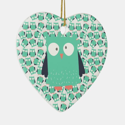 Blauwgroen Whimsical Ownership Keramisch Ornament (Rechts)