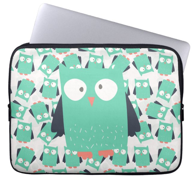 Blauwgroen Whimsical Ownership Laptop Sleeve (Voorkant)