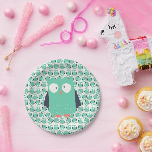 Blauwgroen Whimsical Ownership Papieren Bordje (Feest)