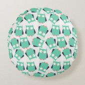 Blauwgroen Whimsical Ownership Rond Kussen (Voorkant)