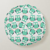 Blauwgroen Whimsical Ownership Rond Kussen (Achterkant)