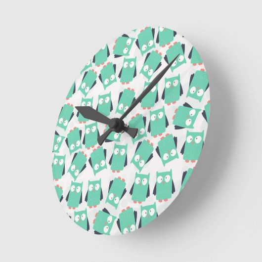 Blauwgroen Whimsical Ownership Ronde Klok (Hoek)