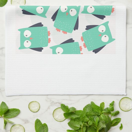 Blauwgroen Whimsical Ownership Theedoek (Gevouwen)