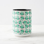 Blauwgroen Whimsical Ownership Tweekleurige Koffiemok (Center)