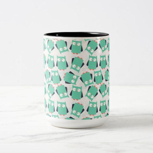 Blauwgroen Whimsical Ownership Tweekleurige Koffiemok (Center)