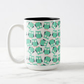 Blauwgroen Whimsical Ownership Tweekleurige Koffiemok (Links)