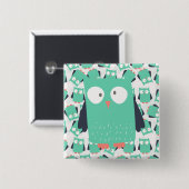 Blauwgroen Whimsical Ownership Vierkante Button 5,1 Cm (Voorkant /achterkant)