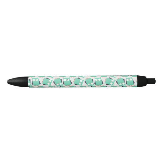 Blauwgroen Whimsical Ownership Zwarte Inkt Pen (Voorkant)