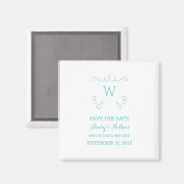 Blauwgroen Whimsical Save the Date Magnet (Voorkant / Achterkant)