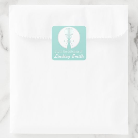 Blauwgroen Whisk Silhouette Kitchen Labels (Tas)