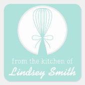 Blauwgroen Whisk Silhouette Kitchen Labels (Voorkant)
