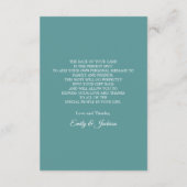 Blauwgroen White Beach Ocean Weddenschap Welkom Informatiekaartje (Achterkant)