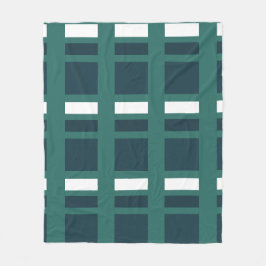 Blauwgroen-White Blue Check Pset Farmhouse Fleece Deken