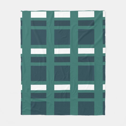 Blauwgroen-White Blue Check Pset Farmhouse Fleece Deken (Voorkant)