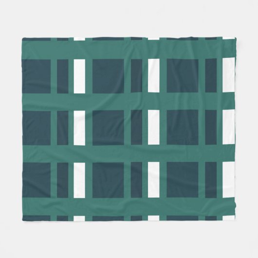 Blauwgroen-White Blue Check Pset Farmhouse Fleece Deken (Voorkant (Horizontaal))