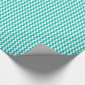 Blauwgroen White Chevron Zig-Zag Pattern Cadeaupapier (Hoek)