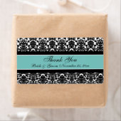 Blauwgroen White Damask Wedding Labels (Insitu)