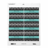 Blauwgroen White Damask Wedding Labels (Full Sheet)