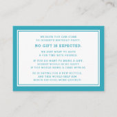 Blauwgroen White Fiver 5 dollar Birthday Party Informatiekaartje (Voorkant)