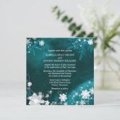 Blauwgroen White Frosty Winter Wedding Kaart (Staand voorkant)