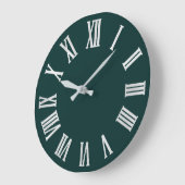 Blauwgroen White Grey Metallic Silver Roman cijfer Grote Klok (Hoek)