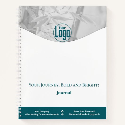 Blauwgroen White Life Coach Company Workshop Journ Notitieboek (Voorkant)