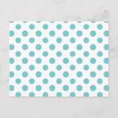 Blauwgroen White Polka Dots Pattern Briefkaart (Voorkant)