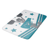 Blauwgroen White Silver Stars Cheer Cheer-toonaang Badmat (Gekanteld)