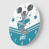 Blauwgroen White Silver Stars Cheer Cheer-toonaang Grote Klok (Hoek)