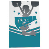 Blauwgroen White Silver Stars Cheer Cheer-toonaang Medium Cadeauzakje