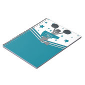 Blauwgroen White Silver Stars Cheer Cheer-toonaang Notitieboek (Linkerzijde)