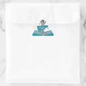 Blauwgroen White Silver Stars Cheer Cheer-toonaang Sticker (Tas)