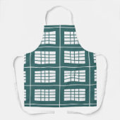 Blauwgroen White Stripes Pattern Bakery Catering K Schort (Voorkant)