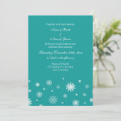 Blauwgroen White Winter Weduwen Fotouitnodigingska Kaart (Staand voorkant)