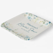 Blauwgroen Wildbloemen op Beige Bloemen Vrijgezell Papieren Bordje (Gebogen)