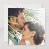 Blauwgroen Wildbloemen paar foto opslaan de datum  Save The Date (Achterkant)