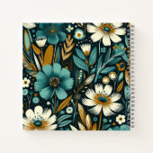 Blauwgroen wilde bloemen en vogels - Modern Folk A Notitieboek (Achterkant)