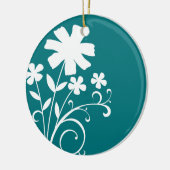 BLAUWGROEN WILDE BLOEMEN KERAMISCH ORNAMENT (Links)