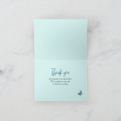 Blauwgroen Wildflower Roos Bird Border Boho Bruilo Bedankkaart (Binnen)