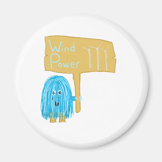 Blauwgroen windenergie magneet (Voorkant)