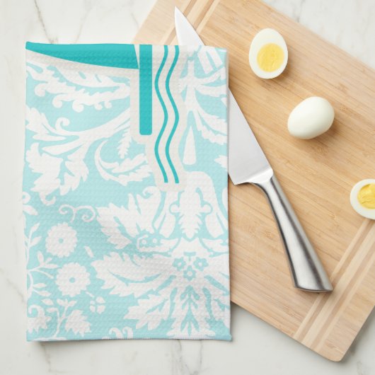 Blauwgroen windsurfen theedoek (Quarter Fold)