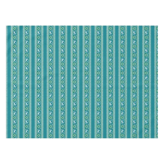 Blauwgroen winter- en kerstfeestdag tafelkleed (Voorkant (Horizontaal))