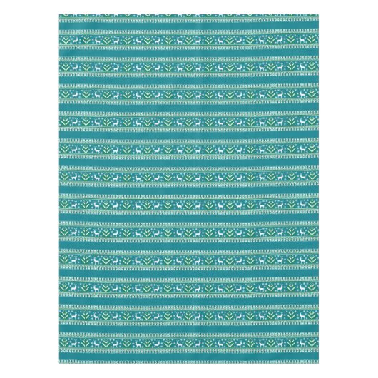 Blauwgroen winter- en kerstfeestdag tafelkleed (Voorkant)