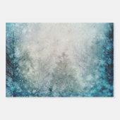 Blauwgroen winterdennenbos inpakpapier vel (Voorkant)