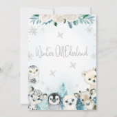 Blauwgroen winterdieren Winter Onederland Verjaard Kaart (Achterkant)