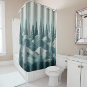 Blauwgroen winterdouchegordijn douchegordijn (In situ)